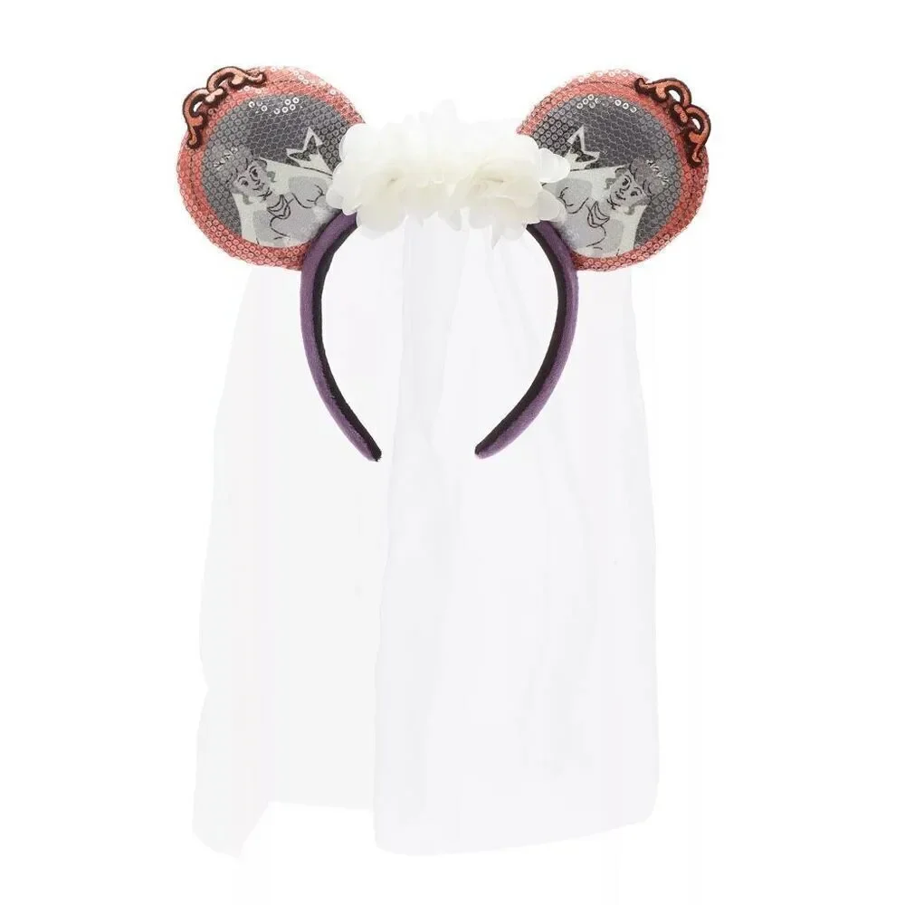 NEW Ghost Bride Ears with Veil Headband The Haunted Mansion NWT Disney Minnie